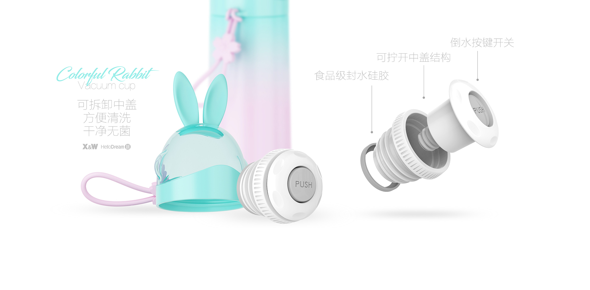 HelloDream缤纷兔保温杯